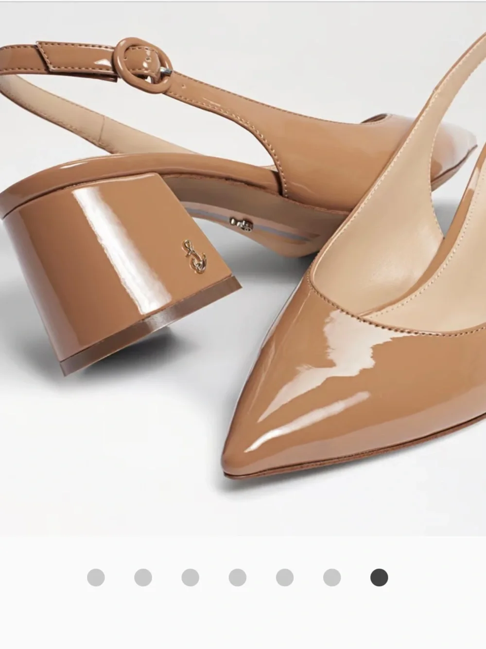 Sam Edelman Petra Patent Slingback Pumps in Nude Tan Rosa - Picture 6 of 12